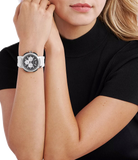 Michael Kors Sidney Multifunction Black Dial White Silicone Strap Watch For Women - MK6947 Buy Now By Michael Kors