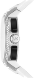 Michael Kors Sidney Multifunction Black Dial White Silicone Strap Watch For Women - MK6947 Buy Now By Michael Kors