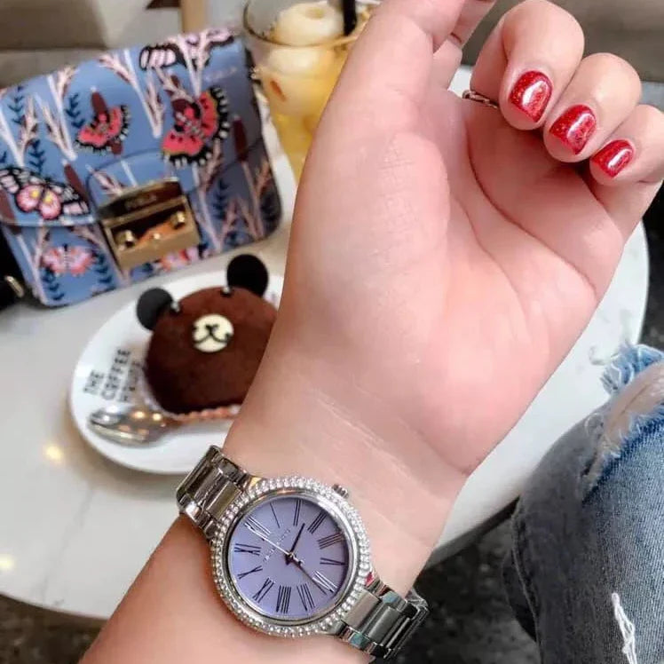 Michael Kors Taryn Mother of Pearl Purple Dial Silver Steel Strap Watch For Women - MK6562 Buy Now By Michael Kors