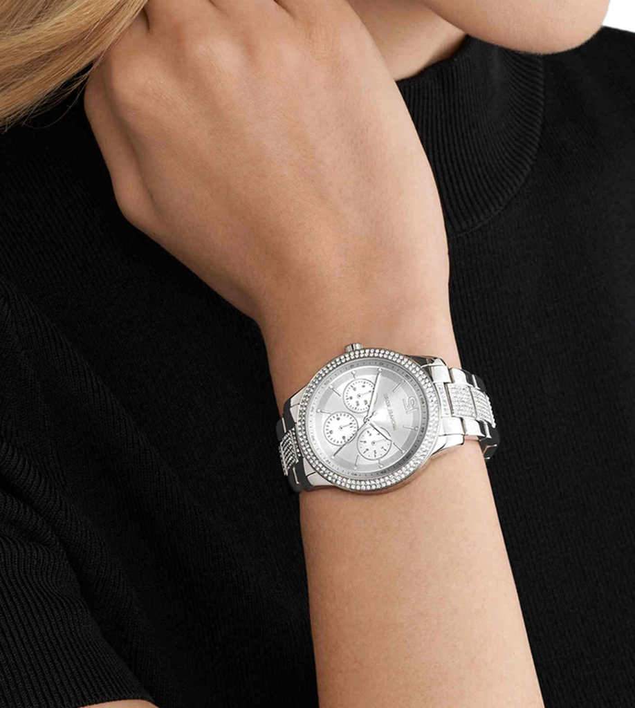 Michael Kors Tibby Chronograph Silver Dial Silver Steel Strap Watch For Women - MK7294 Buy Now By Michael Kors