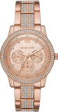 Michael Kors Tibby Chronograph Crystals Rose Gold Dial Rose Gold Steel Strap Watch For Women - MK6826 Buy Now By Michael Kors