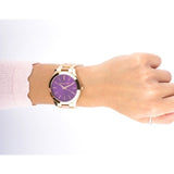 Michael Kors Slim Runway Purple Dial Rose Gold Steel Strap Watch for Women - MK3293 Buy Now By Michael Kors