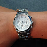 Michael Kors Runway Twist Silver Dial Silver Stainless Steel Strap Watch for Women - MK3149 Buy Now By Michael Kors