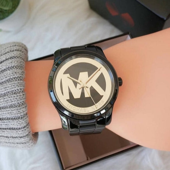 Michael Kors Runway Black Dial Black Steel Strap Watch for Women - MK6057 Buy Now By Michael Kors