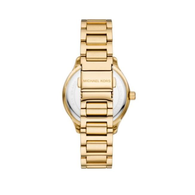Michael Kors Sage Three-Hand Mother of Pearl White Dial Gold Steel Strap Watch for Women - MK4805 Buy Now By Michael Kors