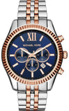 Michael Kors Lexington Blue Dial Two Tone Steel Strap Watch for Men - MK8412 Buy Now By Michael Kors