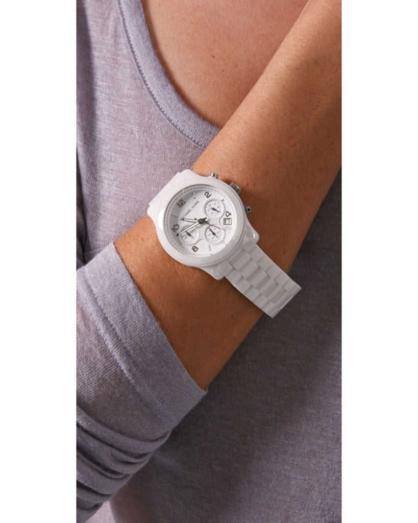 Michael Kors Runway White Ceramic Dial White Steel Strap Watch for Women - MK5161 Buy Now By Michael Kors