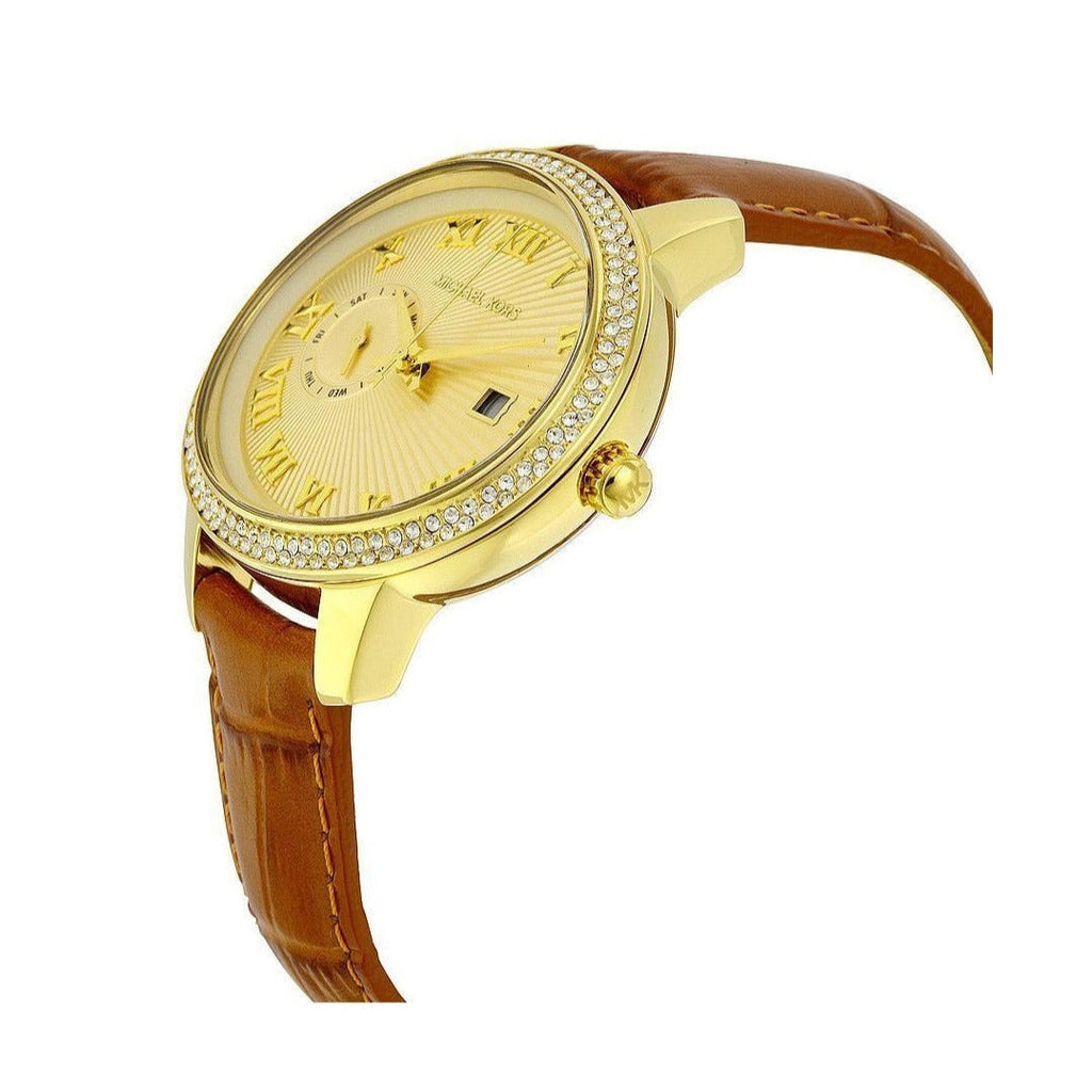 Michael Kors Whitley Quartz Gold Dial Brown Leather Strap Watch For Women - MK2428 Buy Now By Michael Kors