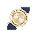Michael Kors Averi Gold Dial Navy Blue Leather Strap Watch for Women - MK2526 Buy Now By Michael Kors