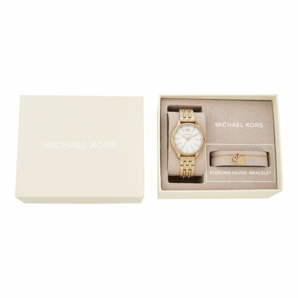 Michael Kors Lexington Three Hand White Dial Gold Steel Strap Watch For Women - MK4492 Buy Now By Michael Kors