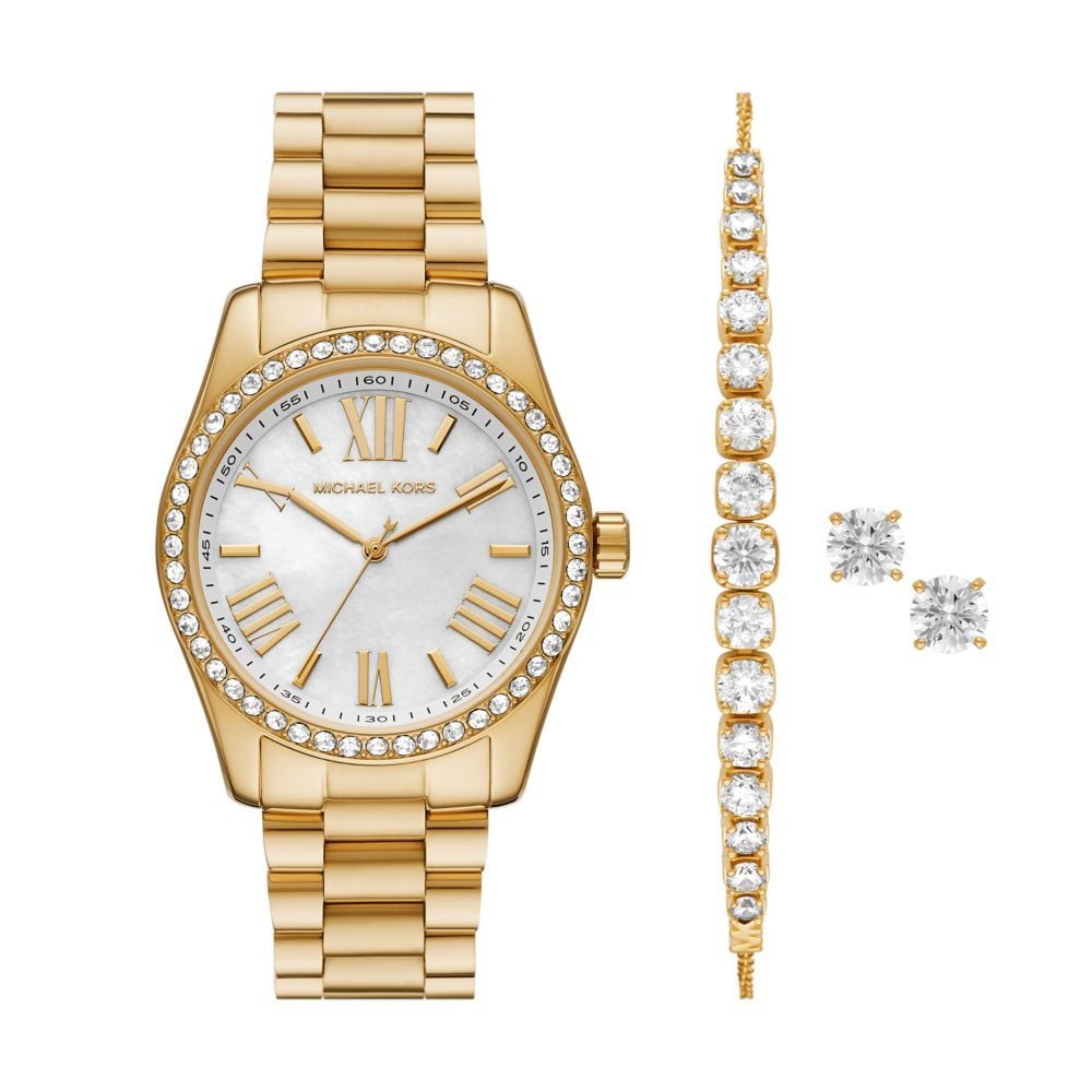 Michael Kors Lexington Mother of Pearl White Dial Gold Steel Strap Watch for Women - MK1079 Buy Now By Michael Kors