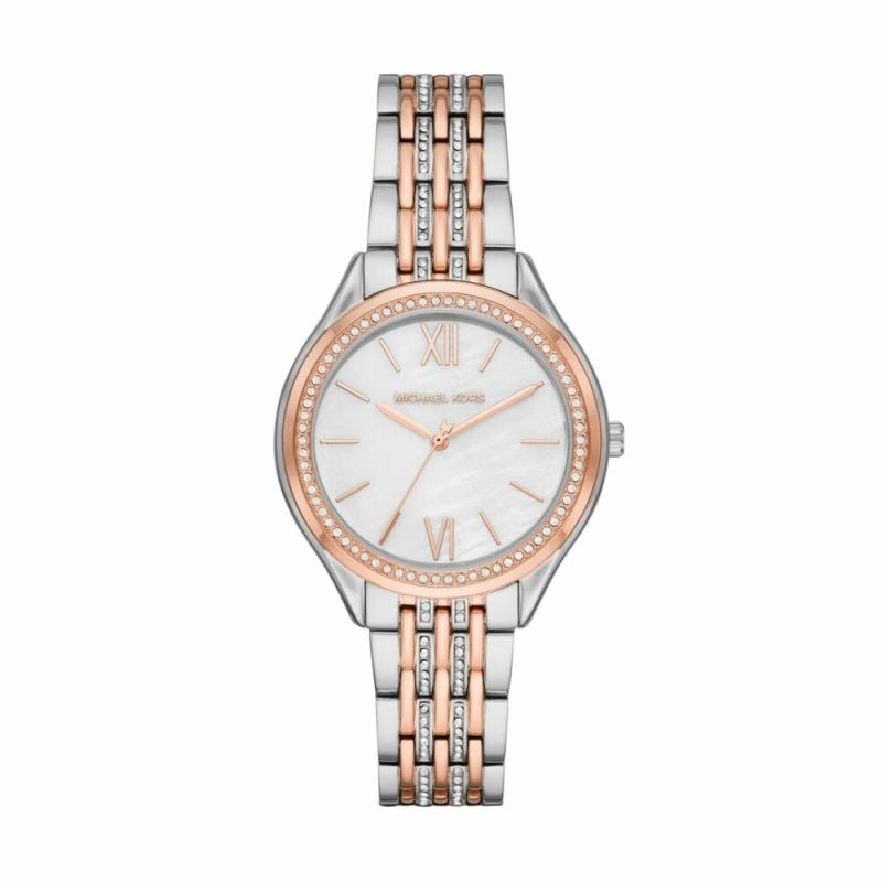 Michael Kors Mindy Three Hand White Dial Two Tone Steel Strap Watch For Women - MK7077 Buy Now By Michael Kors