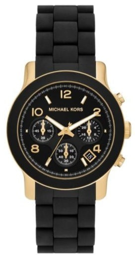 Michael Kors Runway Chronograph Black Dial Black Silicone Strap Watch For Women - MK7385 Buy Now By Michael Kors