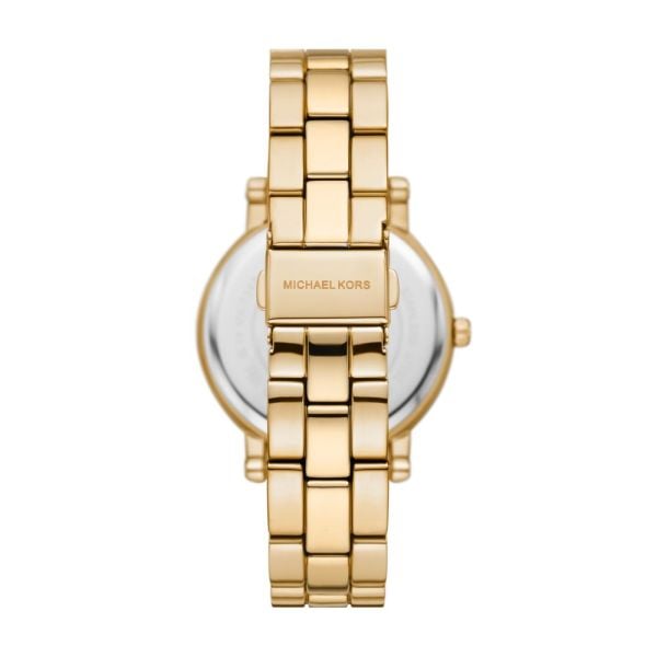 Michael Kors Corey Three Hand Black Dial Gold Steel Strap Watch for Women - MK7345 Buy Now By Michael Kors