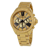 Michael Kors Wren Chronograph Crystal Pave Gold Dial Gold Steel Strap Watch for Women - MK6095 Buy Now By Michael Kors