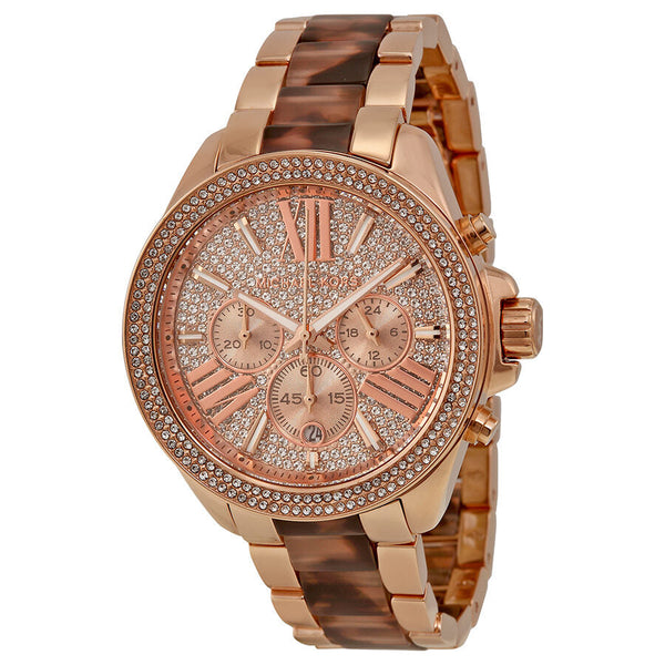 Michael Kors Wren Diamonds Rose Gold Dial Two Tone Steel Strap Watch for Women - MK6159 Buy Now By Michael Kors