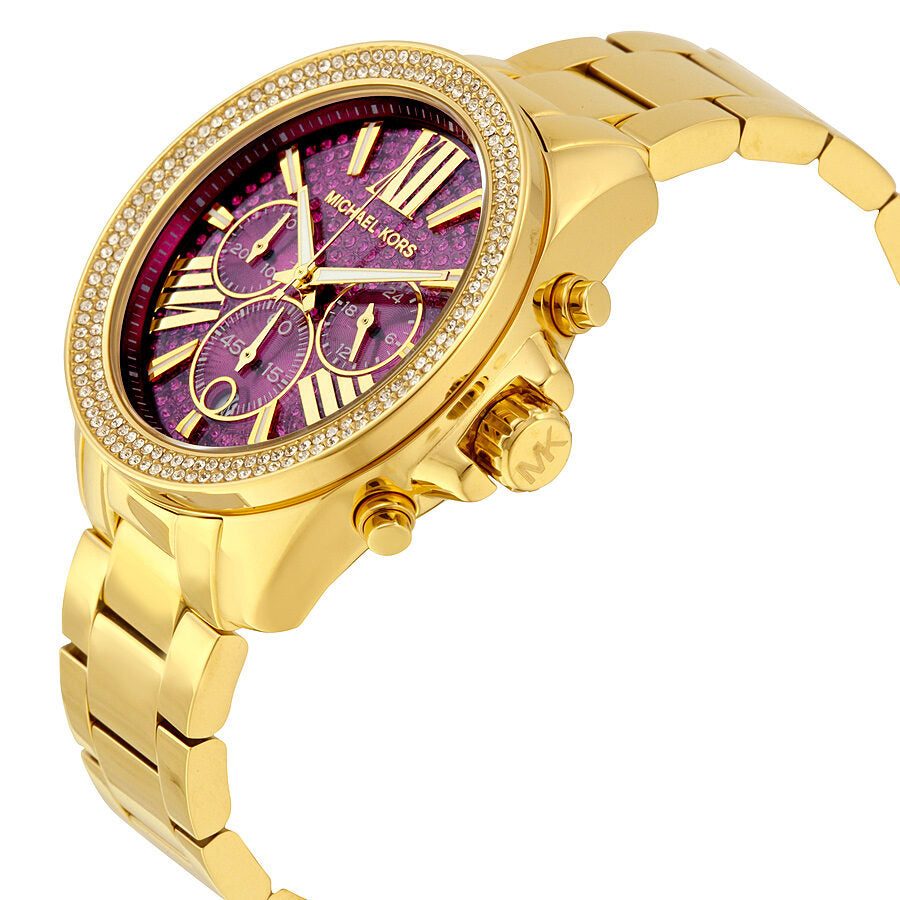 Michael Kors Wren Purple Dial Gold Steel Strap Watch for Women - MK6290 Buy Now By Michael Kors