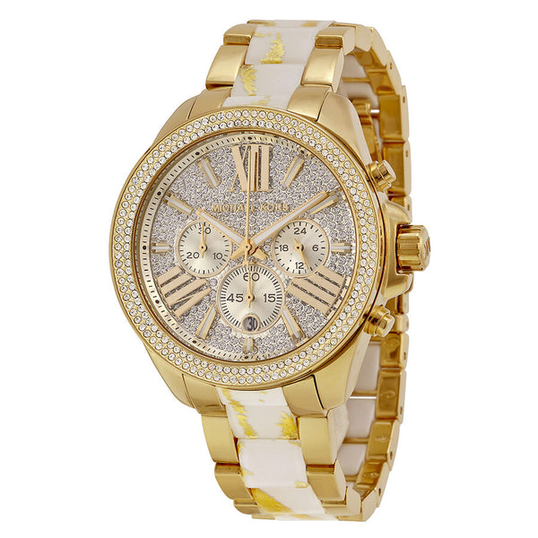 Michael Kors Wren Diamonds Gold Dial Two Tone Steel Strap Watch for Women - MK6157 Buy Now By Michael Kors