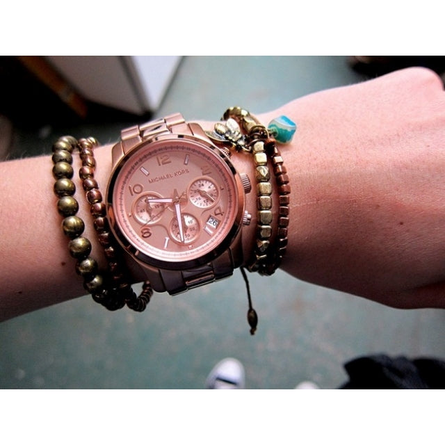 Michael Kors Runway Rose Gold Dial Rose Gold Steel Strap Watch for Women - MK5128 Buy Now By Michael Kors