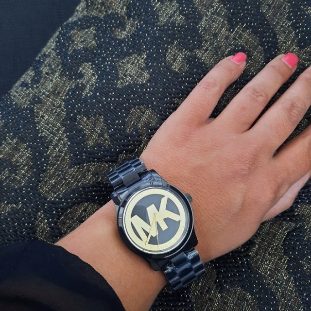 Michael Kors Runway Black Dial Black Steel Strap Watch for Women - MK6057 Buy Now By Michael Kors