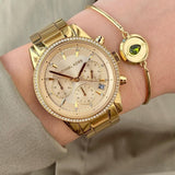 Michael Kors Ritz Gold Dial Gold Steel Strap Watch for Women - MK6356 Buy Now By Michael Kors