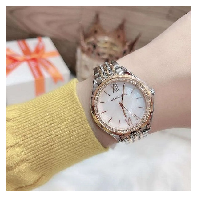 Michael Kors Mindy Three Hand White Dial Two Tone Steel Strap Watch For Women - MK7077 Buy Now By Michael Kors
