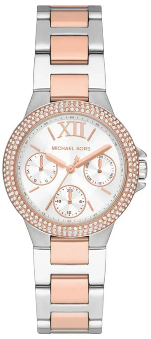 Michael Kors Camille Multifunction White Dial Two Tone Steel Strap Watch for Women - MK1054 Buy Now By Michael Kors