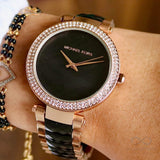 Michael Kors Parker Mother of Pearl Black Dial Two Tone Steel Strap Watch for Women - MK6414 Buy Now By Michael Kors