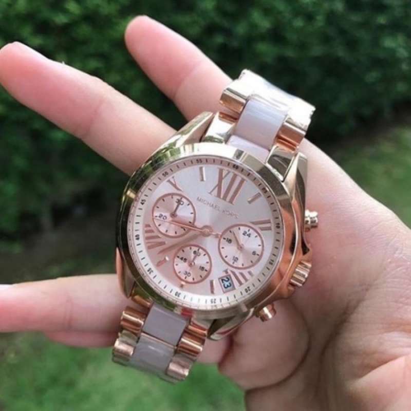 Michael Kors Bradshaw Rose Gold Dial Two Tone Steel Strap Watch for Women - MK6066 Buy Now By Michael Kors