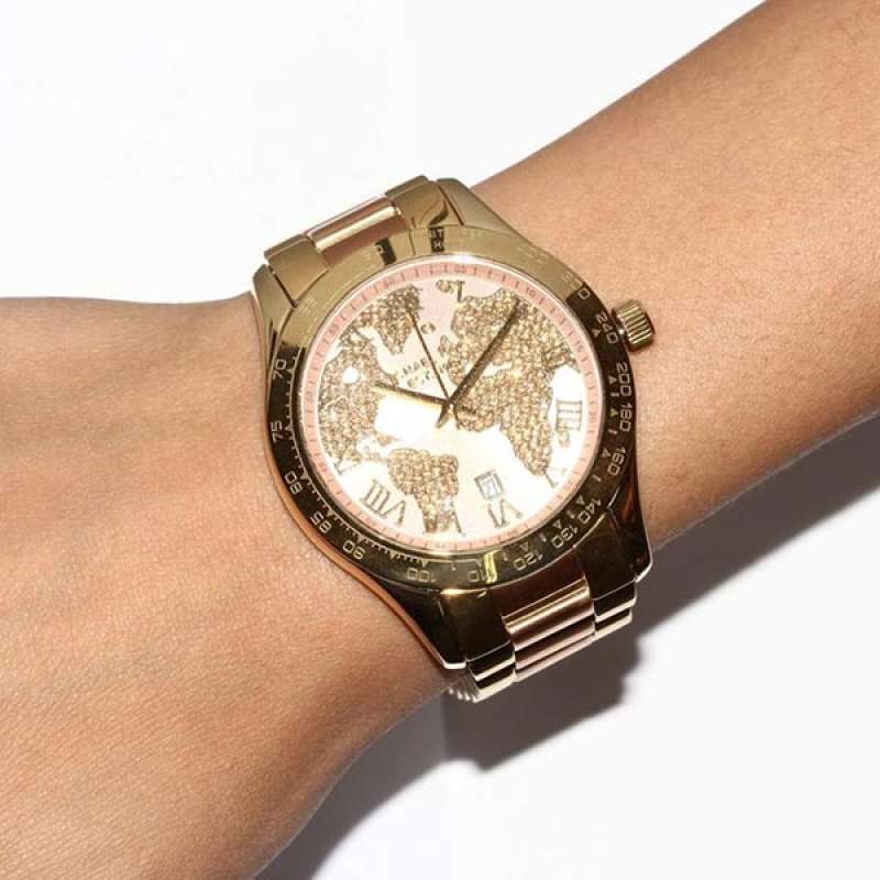 Michael Kors Layton Rose Gold Dial Gold Stainless Steel Strap Watch for Women - MK6476 Buy Now By Michael Kors