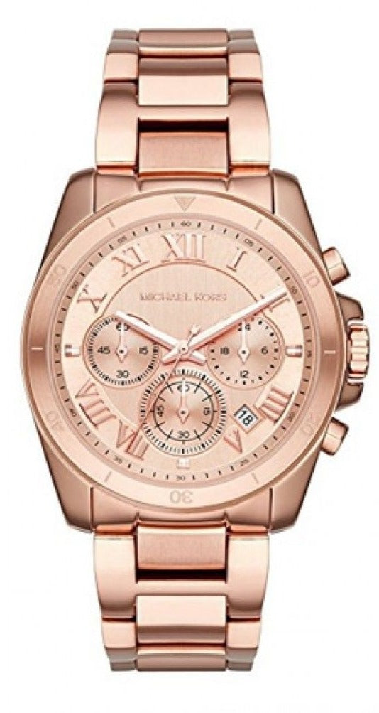 Michael Kors Brecken Chronograph Quartz Rose Gold Dial Rose Gold Steel Strap Watch For Women - MK6367 Buy Now By Michael Kors