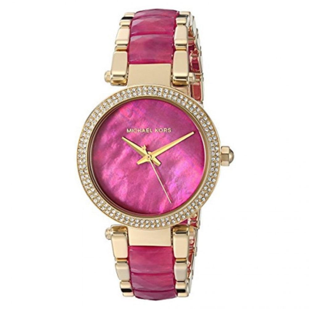 Michael Kors Parker Pink Mother of Pearl Dial Two Tone Steel Strap Watch for Women - MK6490 Buy Now By Michael Kors