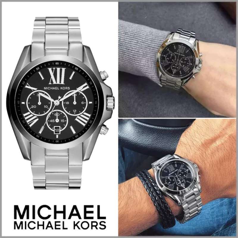 Michael Kors Bradshaw Black Dial Silver Steel Strap Watch for Men - MK5705 Buy Now By Michael Kors