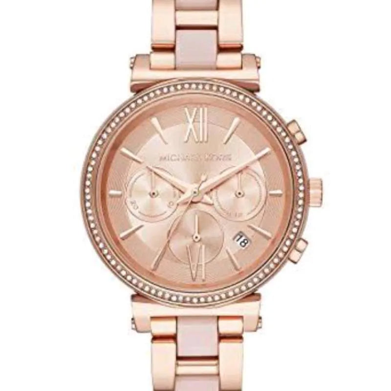 Michael Kors Sofie Chronograph Rose Gold Dial Rose Gold Steel Strap Watch For Women - MK6560 Buy Now By Michael Kors