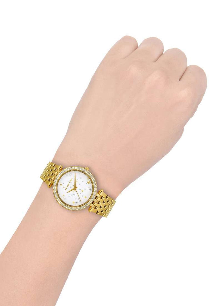 Michael Kors Darci White Dial Gold Steel Strap Watch for Women - MK3727 Buy Now By Michael Kors