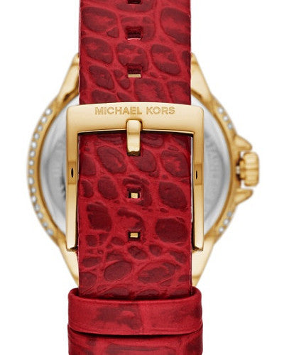 Michael Kors Camille Three-Hand Red Dial Red Leather Strap Watch for Women - MK4750 Buy Now By Michael Kors