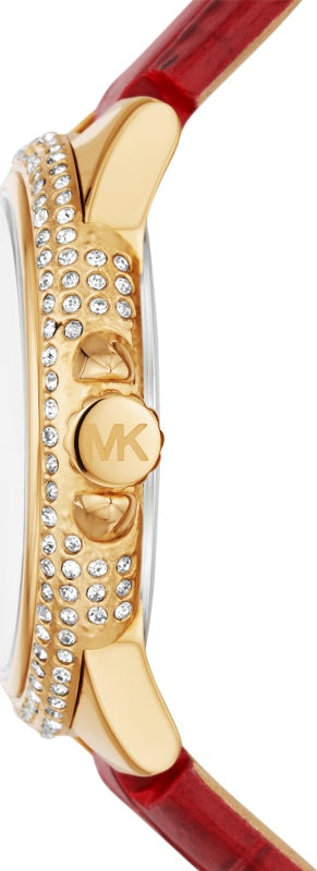 Michael Kors Camille Three-Hand Red Dial Red Leather Strap Watch for Women - MK4750 Buy Now By Michael Kors