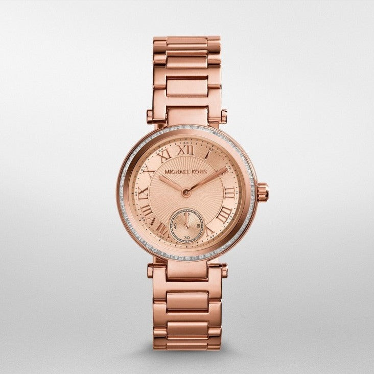 Michael Kors Skylar Quartz Rose Gold Dial Rose Gold Steel Strap Watch For Women - MK5971 Buy Now By Michael Kors