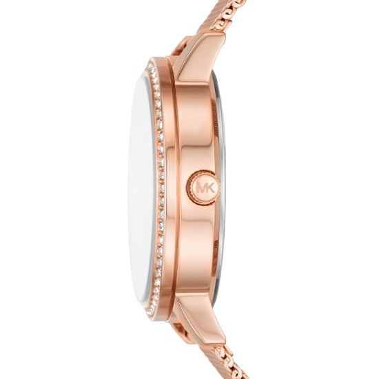 Michael Kors Quartz Crystals Rose Gold Dial Rose Gold Mesh Strap Watch for Women - MKO1012 Buy Now By Michael Kors