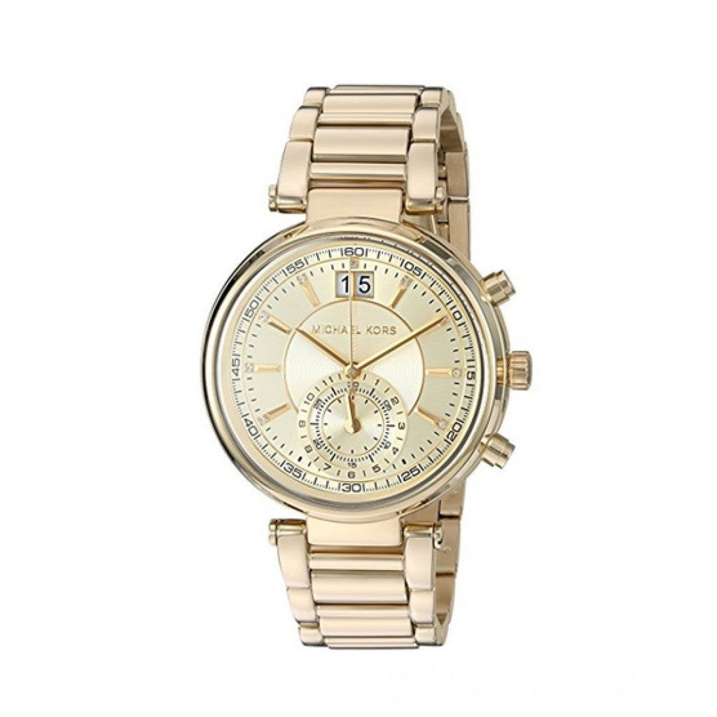 Michael Kors Sawyer White Dial Gold Steel Strap Watch for Women - MK6362 Buy Now By Michael Kors