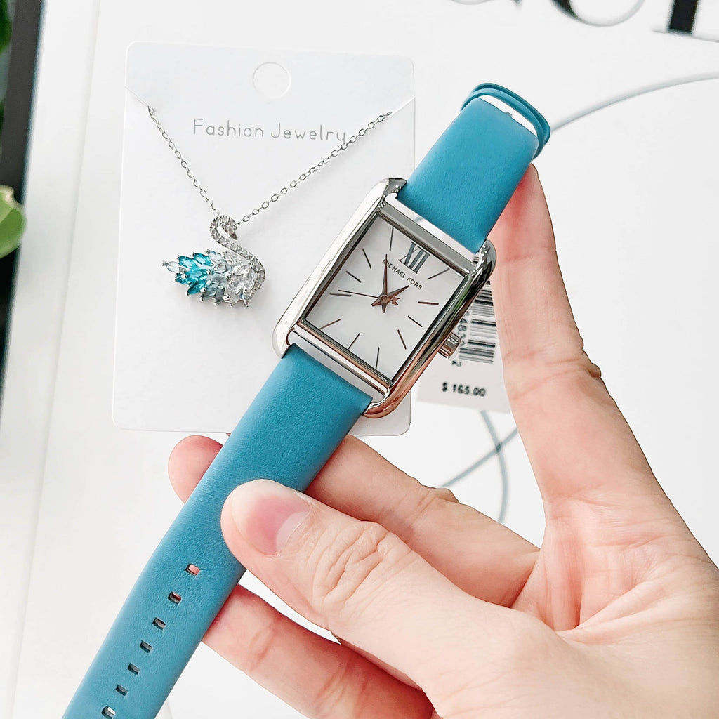 Michael Kors Petite Monroe White Dial Blue Leather Strap Watch for Women - MKO1061 Buy Now By Michael Kors