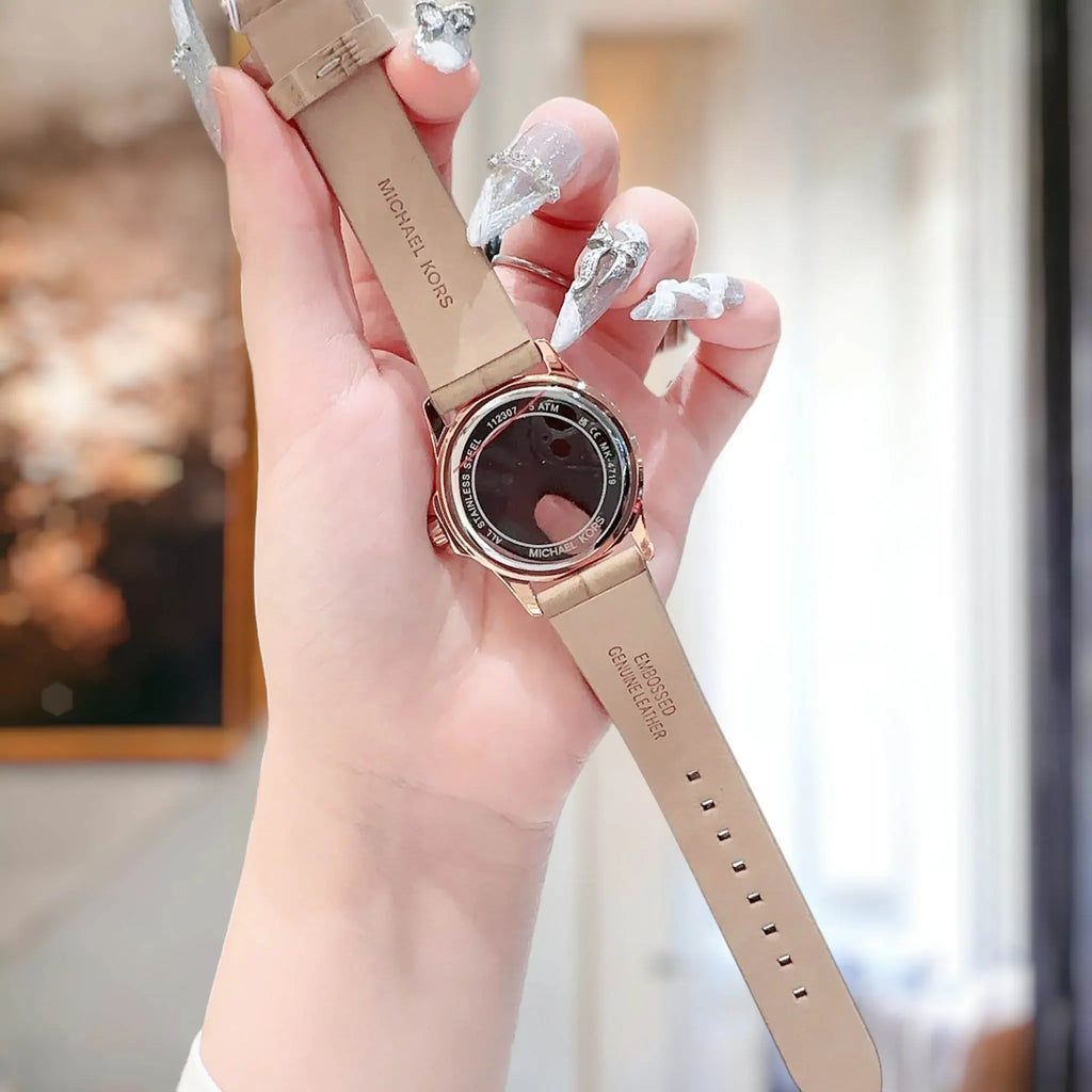 Michael Kors Mini Everest Crystals White Dial Brown Leather Strap Watch for Women - MK4719 Buy Now By Michael Kors