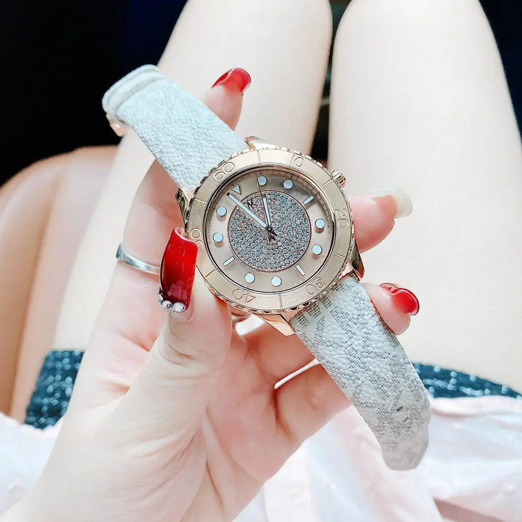 Michael Kors Runway Quartz Rose Gold Dial White Leather Strap Watch For Women - MK6980 Buy Now By Michael Kors