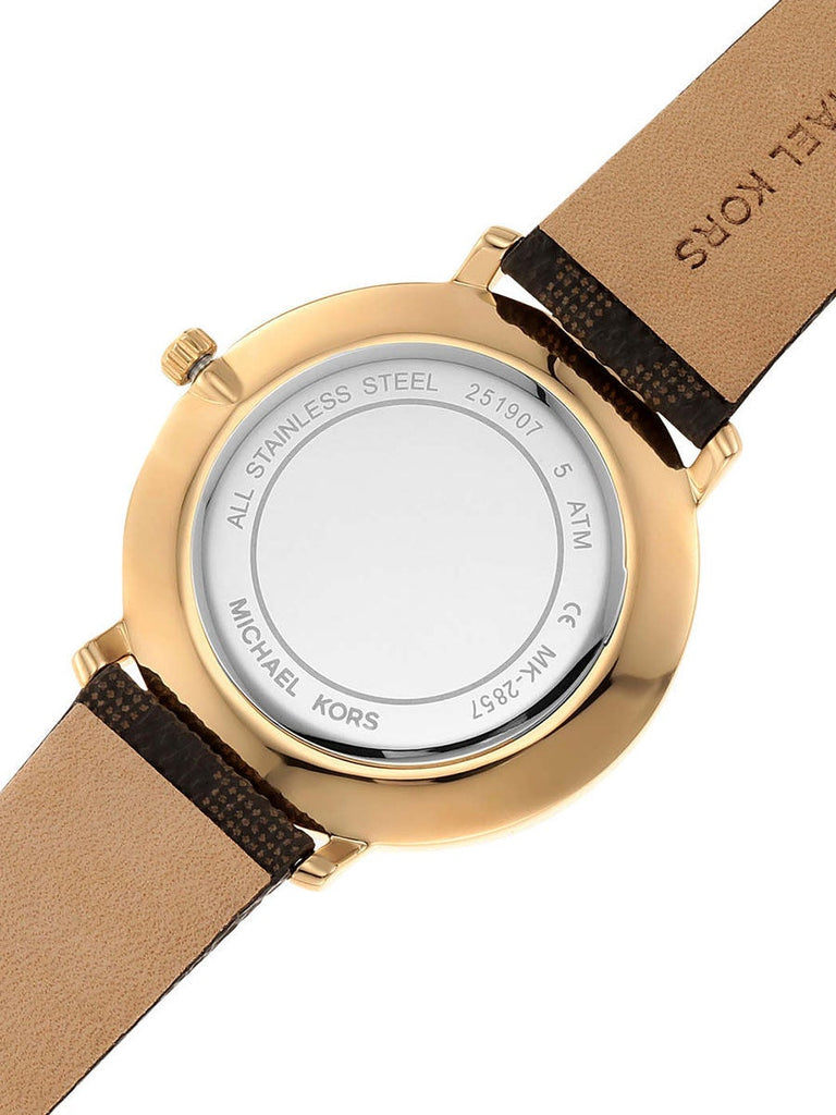 Michael Kors Pyper Quartz Silver Dial Brown Leather Strap Watch For Women - MK2857 Buy Now By Michael Kors