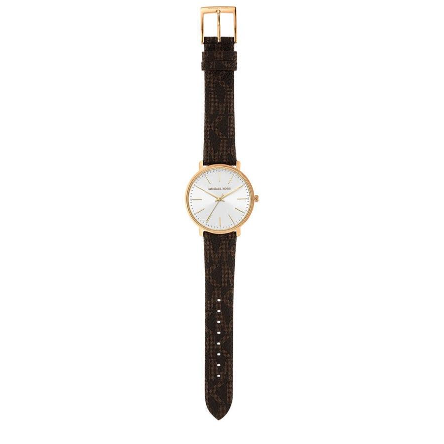 Michael Kors Pyper Quartz Silver Dial Brown Leather Strap Watch For Women - MK2857 Buy Now By Michael Kors