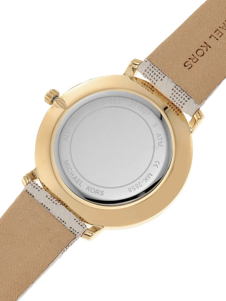 Michael Kors Pyper Quartz Silver Dial White Leather Strap Watch For Women - MK2858 Buy Now By Michael Kors