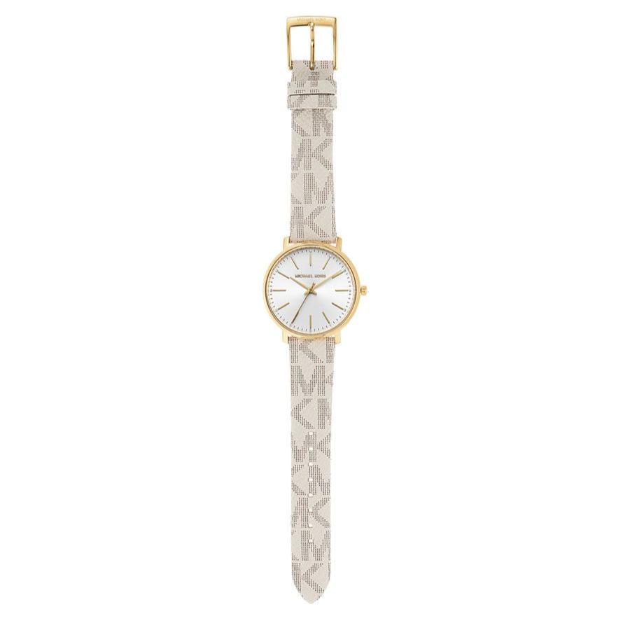 Michael Kors Pyper Quartz Silver Dial White Leather Strap Watch For Women - MK2858 Buy Now By Michael Kors