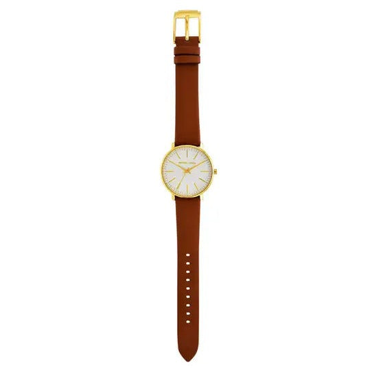 Michael Kors Pyper Quartz Silver Dial Brown Leather Watch For Women - MK2740 Buy Now By Michael Kors