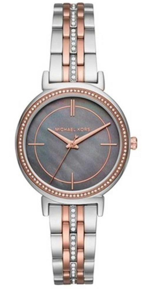 Michael Kors Cinthia Mother of Pearl Grey Dial Two Tone Steel Strap Watch for Women - MK3642 Buy Now By Michael Kors