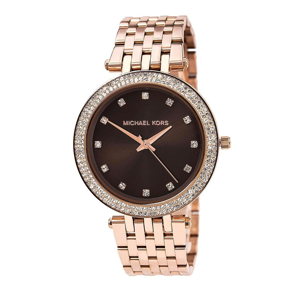 Michael Kors Darci Brown Dial Rose Gold Stainless Steel Strap Watch for Women - MK3217 Buy Now By Michael Kors